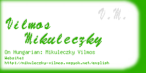 vilmos mikuleczky business card